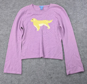 Ollie Five Five Cashmere Sweater Womens Small Novelty Dog Golden Lab Y2K Retro